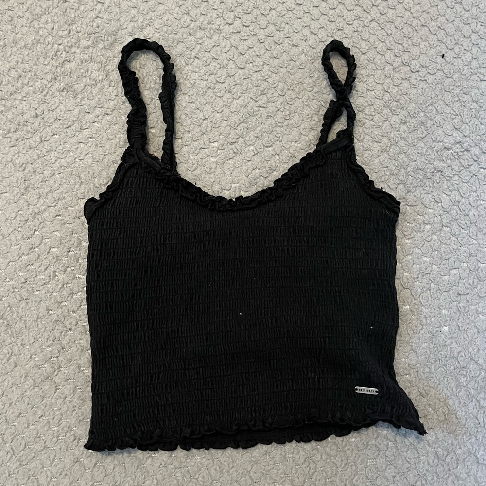 Black/dark navy ruched cropped tank!